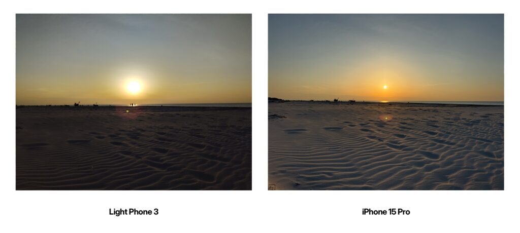 Comparison between Light Phone 3 and iPhone 15 Pro - dark photos